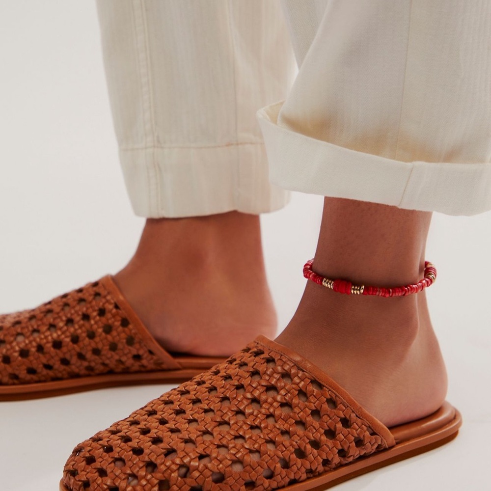 Free People Tan Woven Slip-On Shoes